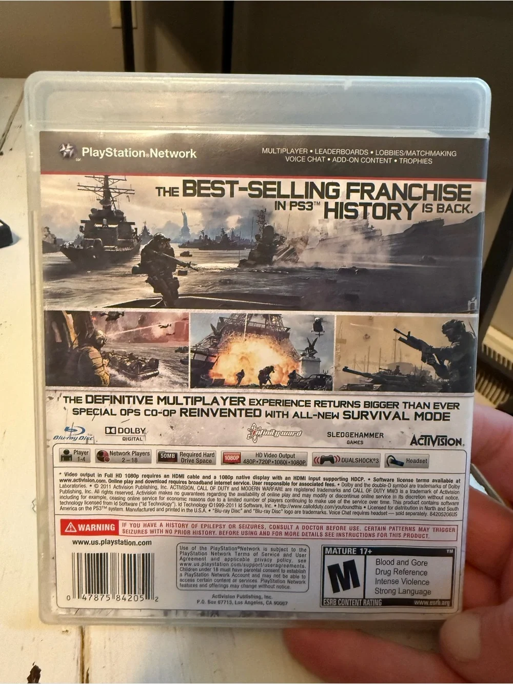 Call of Duty Modern Warfare 3 MW3 Sony Playstation 3 PS3 Complete
